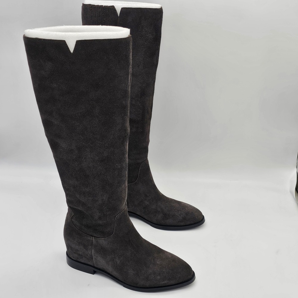 ASH Jocelyn Boots Womens 38 Africa Brown Suede Tall Knee High Hidden Wedge NIB